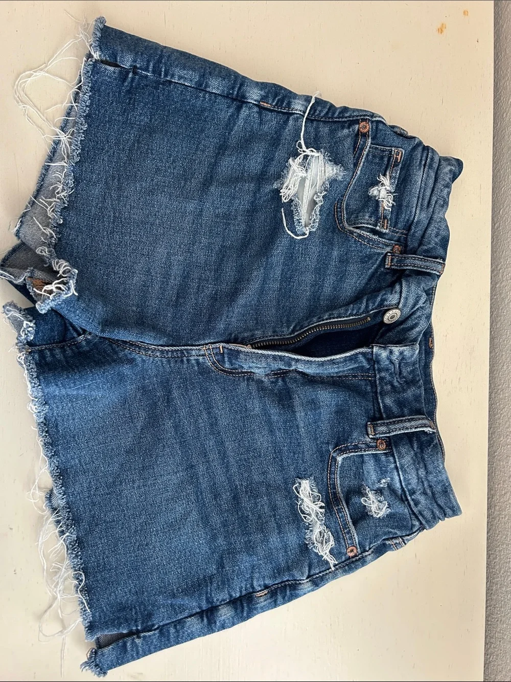 American Eagle Outfitters Distressed Dark Wash Denim Cutoff Shorts